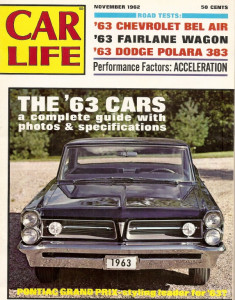 CAR LIFE 1962 NOV - NEW 63 CARS, ANDY GRANATELLI'S AVANTI
